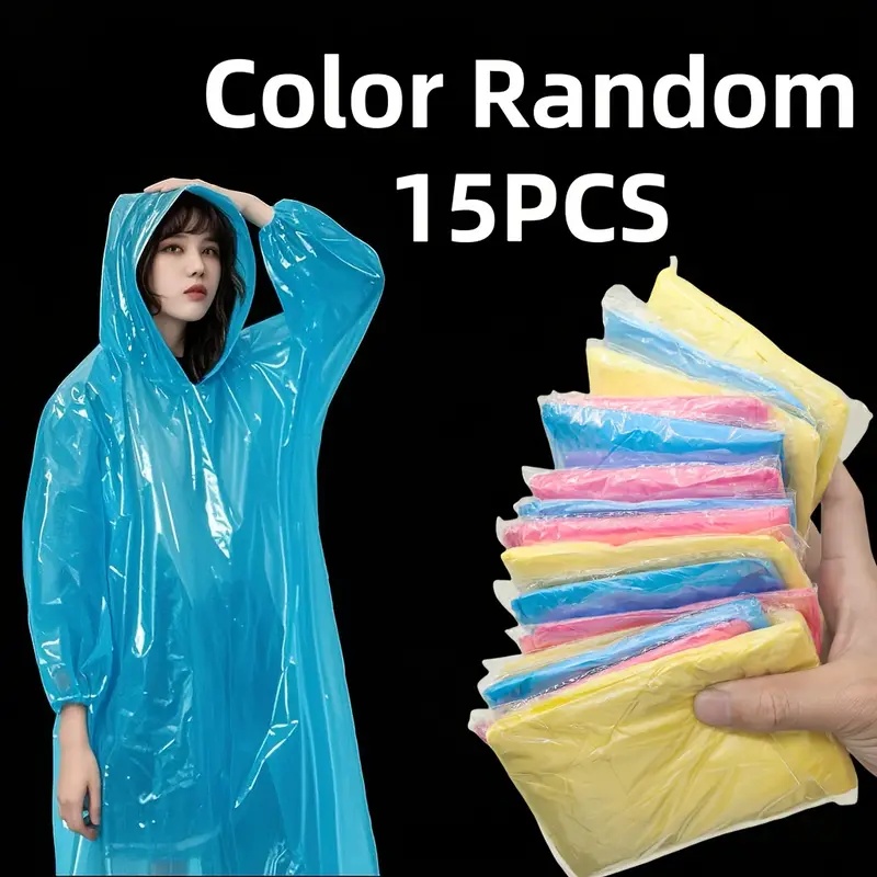 Cycling Gear Rain - 15/30PCS Randomly Colored Disposable Transparent Rain