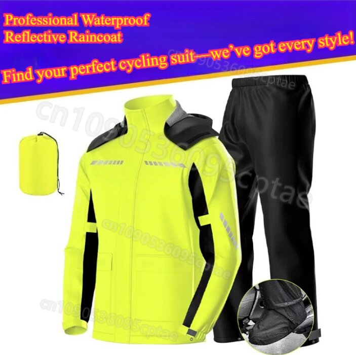 Cycling Gear Rain - Waterproof Split Motorcycle Rainsuit – Lightweight