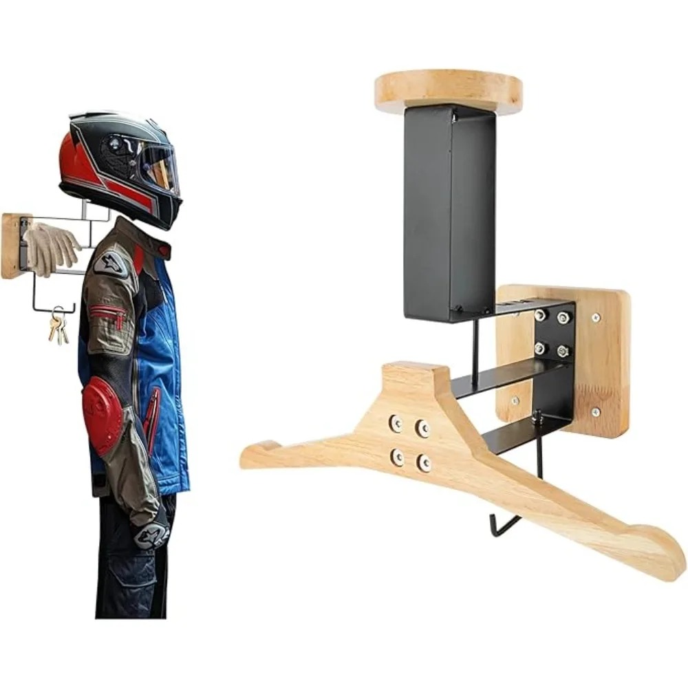 Motorcycle 1PCS Wooden Helmet  - Cycling Gear Wall Mount 评论和价格