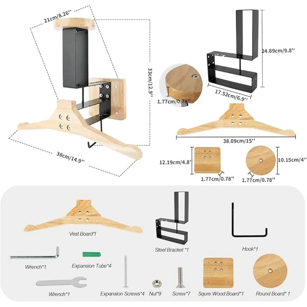 Motorcycle 1PCS Wooden Helmet  - Cycling Gear Wall Mount 评论和价格