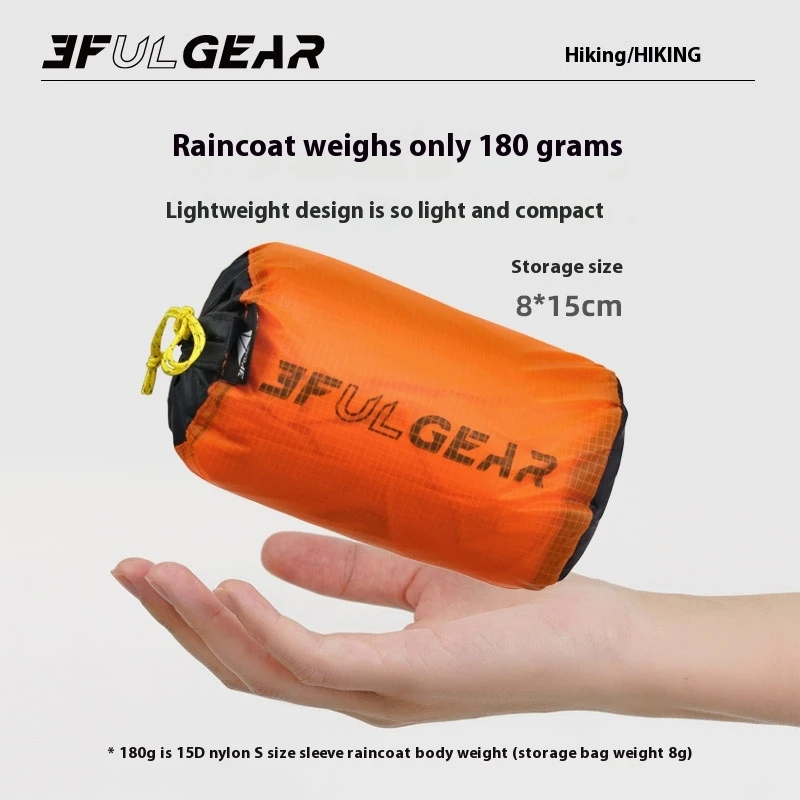 3F UL GEAR Zipper Raincoat 15D - Cycling Gear Rain 评论和价格
