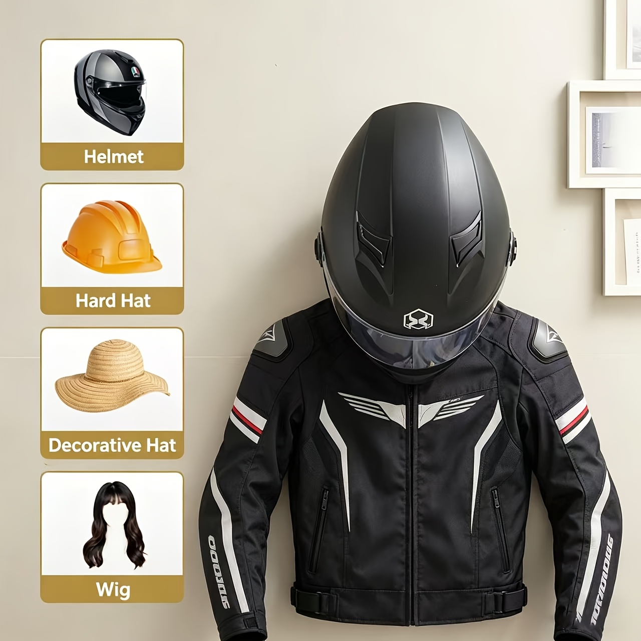 Motorcycle Helmet Holder Solid - Cycling Gear Wall Mount 评论和价格