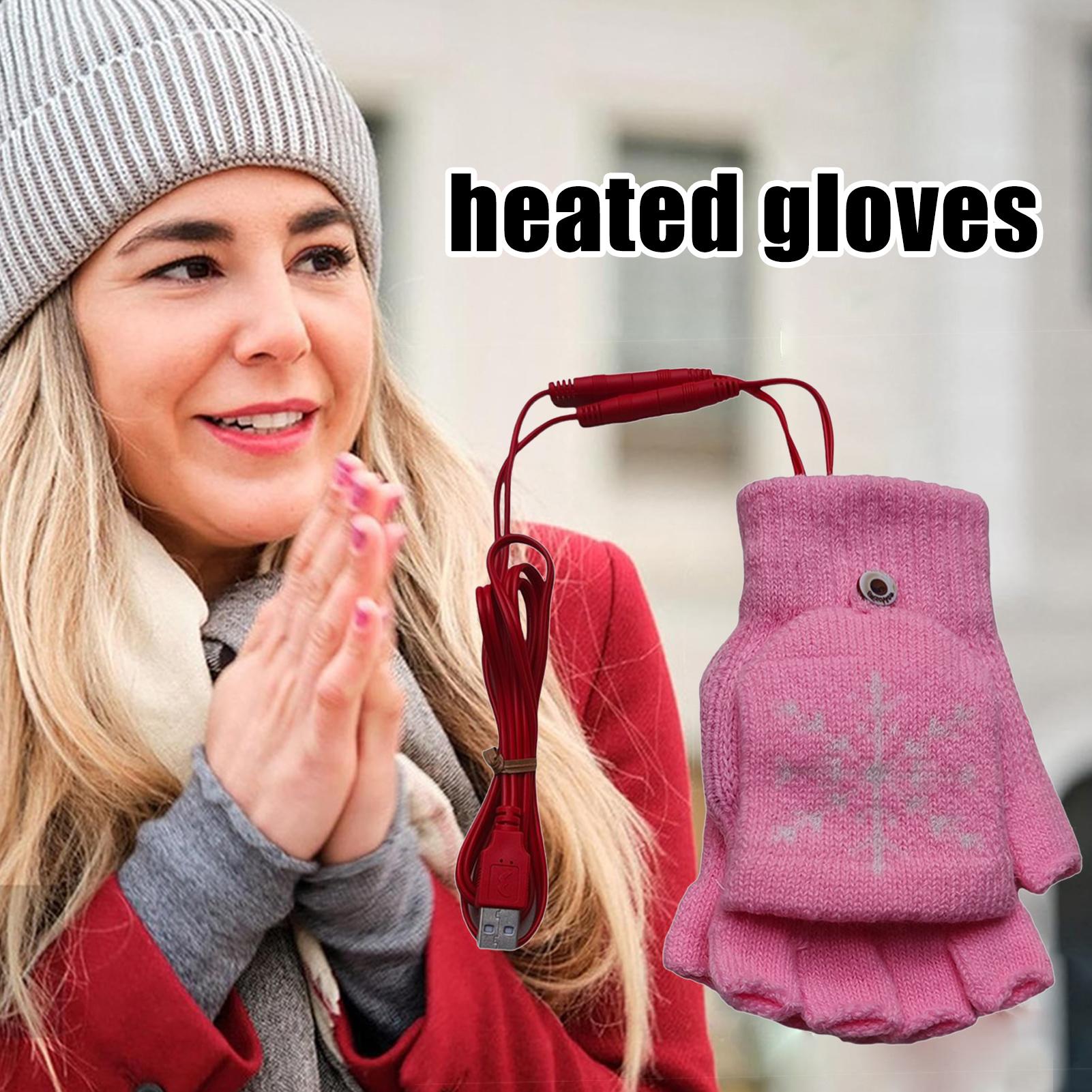 Heated Gloves Fingerless USB H - Cycling Gear Cold Weather 评论和价格