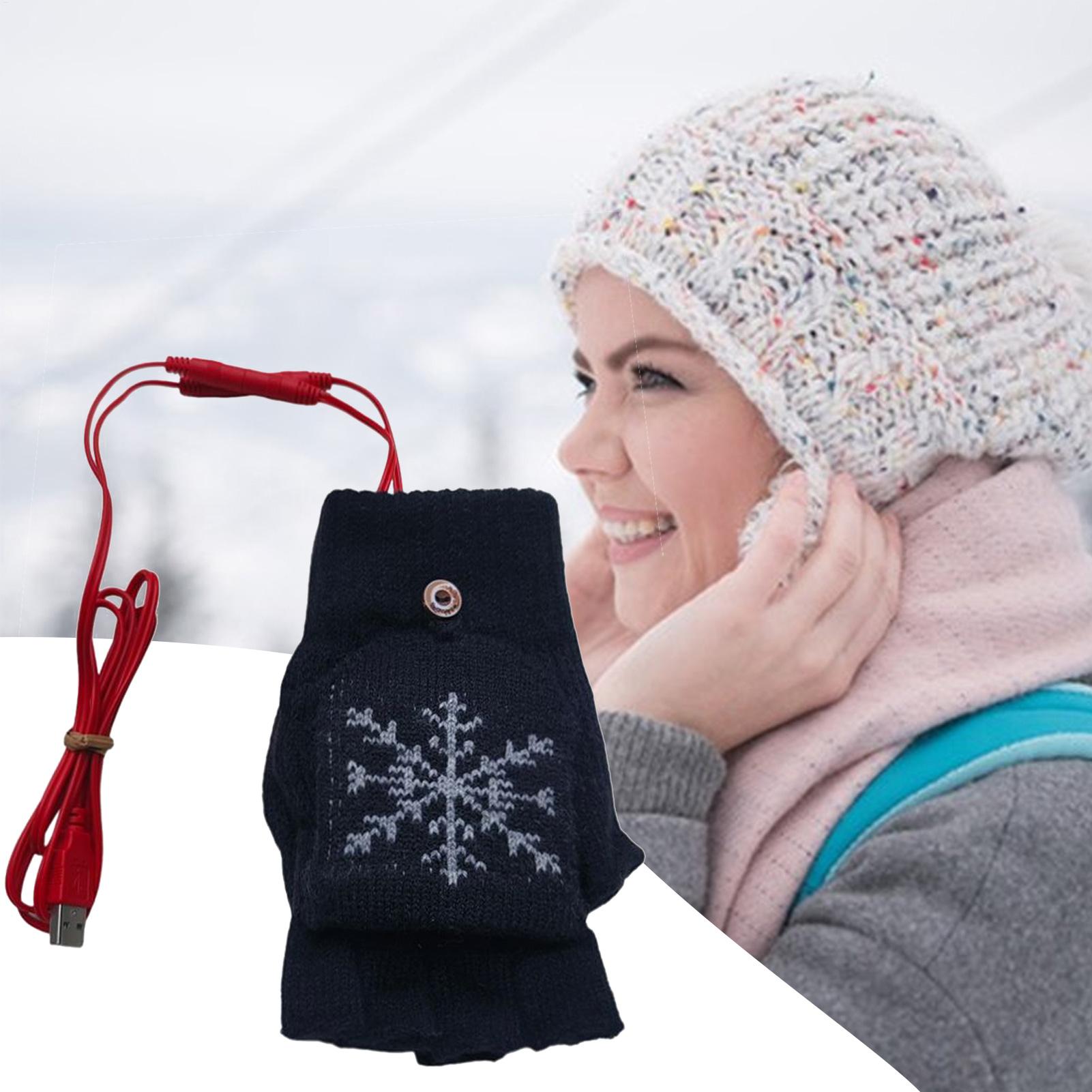 Heated Gloves Fingerless USB H - Cycling Gear Cold Weather 评论和价格
