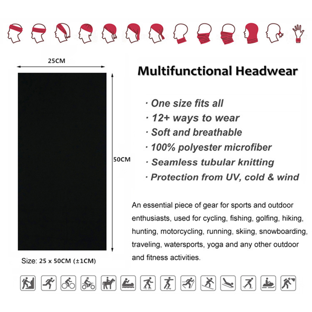 Seamless Solid Color Bandanas  - Cycling Gear Women 评论和价格